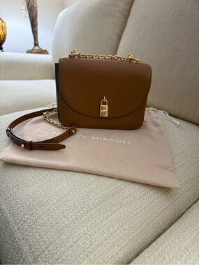 Rebecca Minkoff Saddle Crossbody Bag in Brown with Gold Hardware